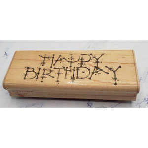 D.O.T.S Happy Birthday Rubber Stamp P118 Card Making Crafts Scrapbooking